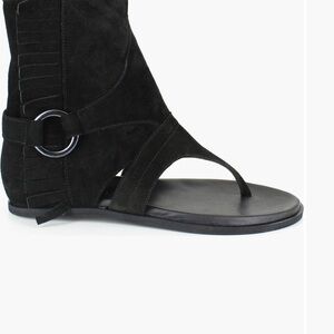 Black suede gladiator sandals,
